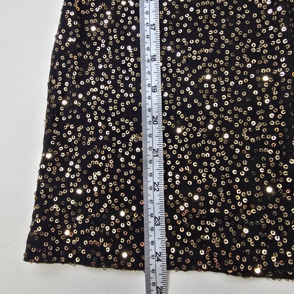 Calvin Klein Sequin Short Sleeve Black Tee Size Small - Picture 5 of 7